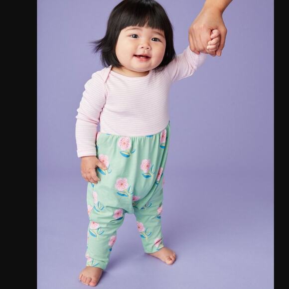 Tea Collection 3-6 Months Print Mix Baby Romper Spring Jumpsuit Easter - Picture 1 of 13